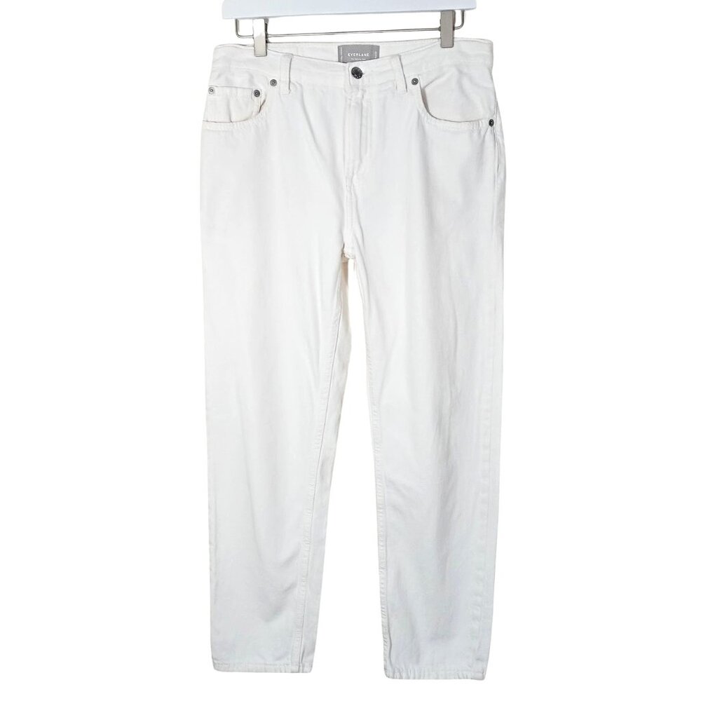 Everlane Womens The Summer Jean White Cotton Straight Mid Rise 5-Pocket Size 28